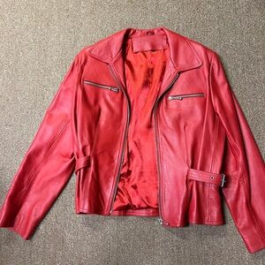Vintage red leather jacket